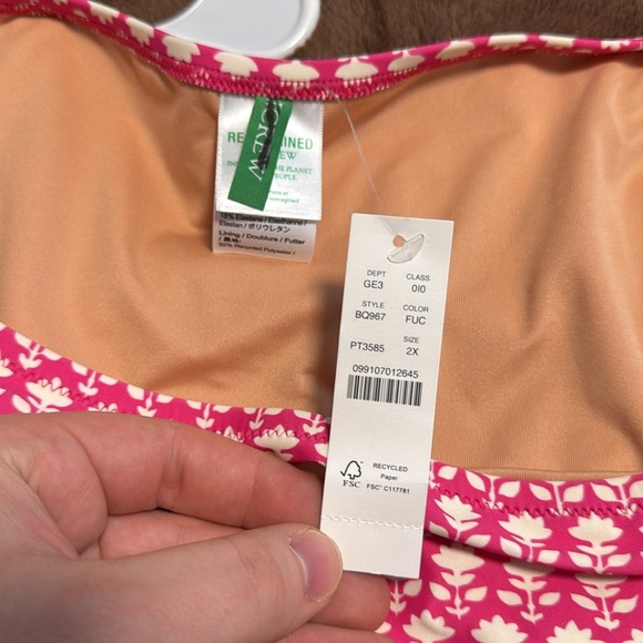 J. Crew High-rise full-coverage bikini bottom in pink stamp floral - Picture 7 of 8